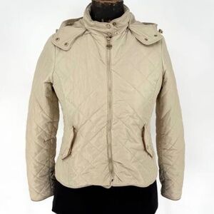 Mossimo Dutti Puffer Jacket Size Large in Cream with Gold Tone Hardware